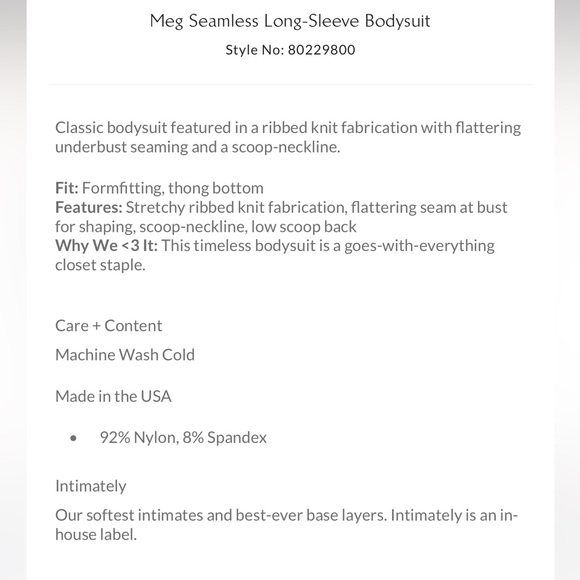 Meg Seamless Long-Sleeve Bodysuit - Picture 3 of 7